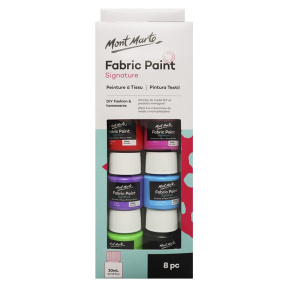 Set de vopsea pentru textile Mont Marte 8 culori, 20 ml