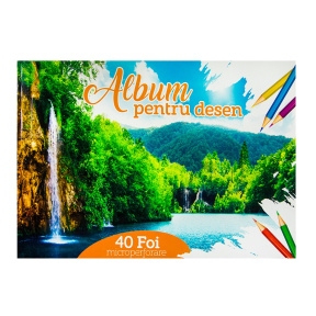 Album pentru desen cu microperforare WATERFALL, 40 foi, 100 gr./m2