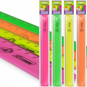 Линейка 30см СТАММ, для левшей NEON 4 цветов