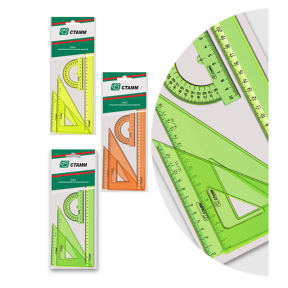 Set pentru desen liniar Stamm NG06, fluorescent, transparent din 4 piese