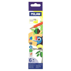 Карандаши цветные MILAN, 6 цветов