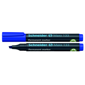 Маркер перманентный SCHNEIDER 133, скошенный,  синий
