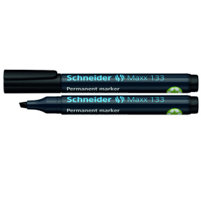 Маркер перманентный SCHNEIDER 133, скошенный,  черный