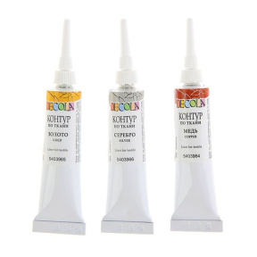 Set de contur Decola acril pânză metalic 3*18 ml