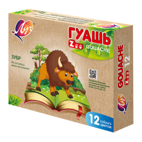 Guașă 12 culori, 15 ml. Luci ZOO