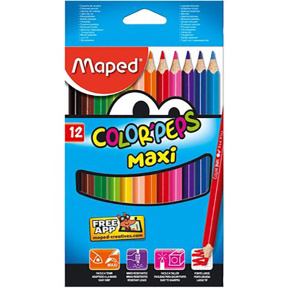 Creioane colorate MAPED JUMBO, 12 culori