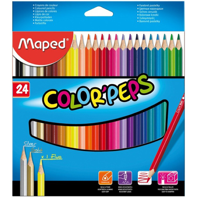 Set de creioane colorate Color Peps, 24 culori