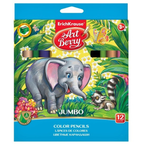 Creioane colorate ArtBerry Jumbo 12 culori + ascutitoare
