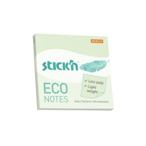 Bloc de hârtie pentru notițe 76x76mm/100f ECO, verde