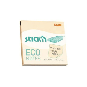 Bloc de hârtie pentru notițe 76x76mm/100f ECO, galben