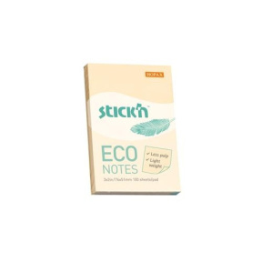 Bloc de hârtie pentru notițe 76x51mm/100f ECO, galben