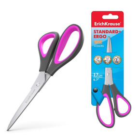 Ножницы Erich Krause Standard+ Ergo, с резиновыми вставками 17см