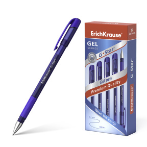 Pix cu gel Erich Krause G-star, albastru 0,5 mm