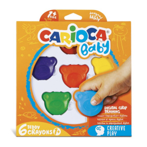 Мелки Carioca "Baby Teddy" 1+, 6шт