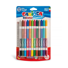 Набор фломастеров Carioca BiColor, 12 цветов