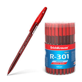 Pix cu bila Erich Krause 0,7 mm R-301 Original Stick, roșu