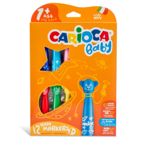 Набор фломастеров Carioca "Baby Teddy" 1+, 12шт