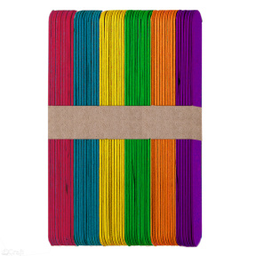 Bețisoare de lemn multicolore maxi, 60 buc