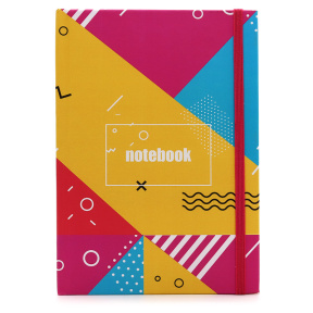 Зап.кн. A5 клетка 96л. крем-стр. 70г. Notebook-1  +резинка  (14x20)