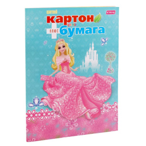 Set carton colorat + hârtie colorată 20 foi „Princess Pink”
