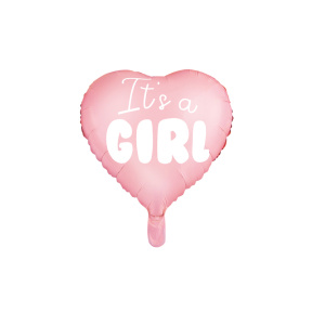 Шар фольгированный Сердце, Its a girl, розовый