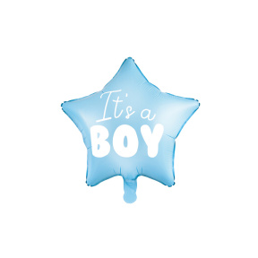 Шар фольгированный Звезда, Its a boy, голубой