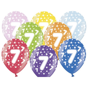 Balon 7th Birthday, metalic mix