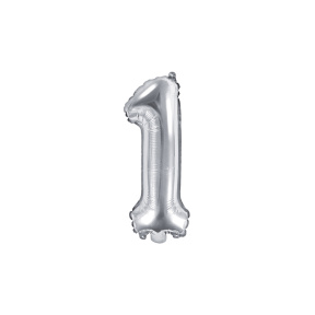 Balon de folie Cifra "1", argintiu