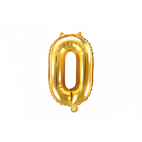 Balon de folie Cifra "0", aur