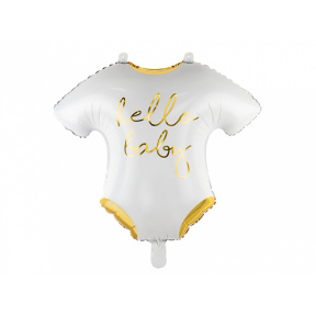 Balon de folie Salopeta bebelusului, alb
