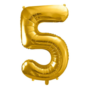Balon de folie Cifra "5", aur