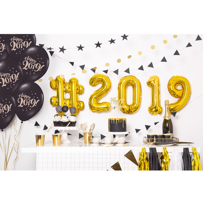 Balon de folie Cifra "2", 35 cm, aur