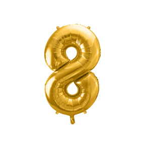 Шар фольгированный Цифра "8", золото