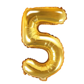 Шар фольгированный Цифра "5", золото