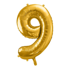 Шар фольгированный Цифра "9", золото