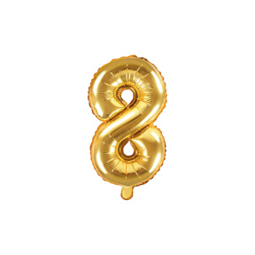 Шар фольгированный Цифра "8", золото