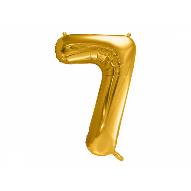 Шар фольгированный Цифра "7", золото