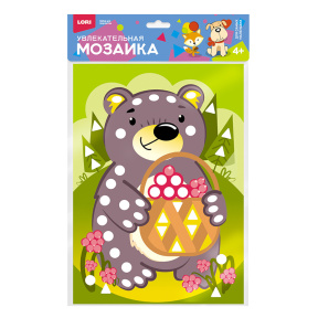 Увлекательная мозаика (набор большой) "Мишка с лукошком"