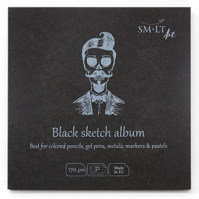SMLT Sketchbook Black 9x9 cm, 32 foi, 170g