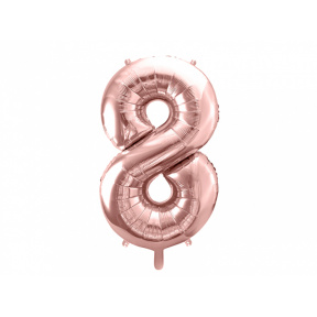 Шар фольгированный Цифра "8", розовое золото