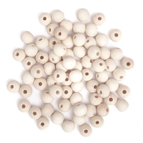 Mărgele de lemn, rotunde 12 mm, 40g