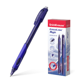 Pix cu gel, cu buton ErichKrause 0,5 mm Magic Gel, albastru
