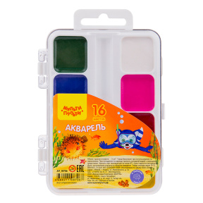 Acuarelă Multi-Pulti, din miere, 16 culori, fără pensulă