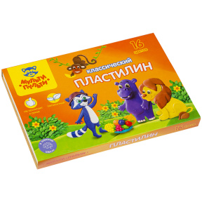 Пластилин Мульти-Пульти, 16 цветов, со стеком, 320г