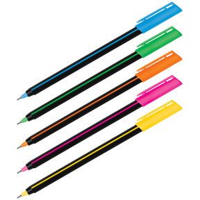 Pix cu bilă Luxor "Stick Soft Touch", 0,7mm, albastru, tub asortat