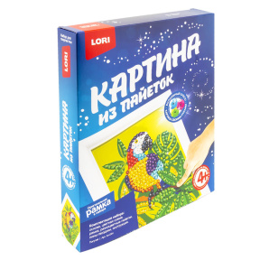 Картина из пайеток "Попугай"