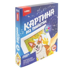 Картина из пайеток "Корги"
