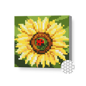 Floarea soarelui, 20x20 cm, mozaic cu diamante