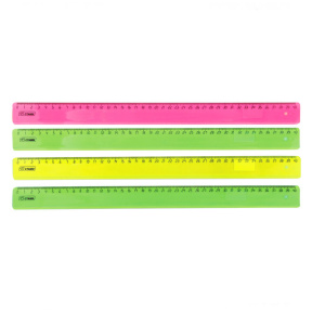Riglă 40cm STAMM NEON Cristal assorti semitransparentă