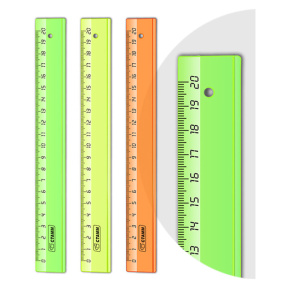 Riglă 20cm STAMM NEON Cristal assorti semitransparentă